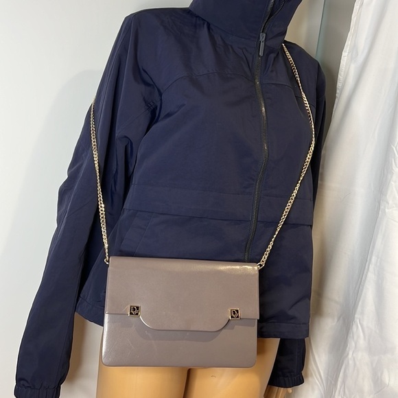 Dior Christian Dior Taupe Structured Smooth Leather Crossbody Shoulder Bag Purse - Picture 7 of 16